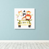 Leuke dieren rijden canvas afdruk (Insitu (Houten vloer))