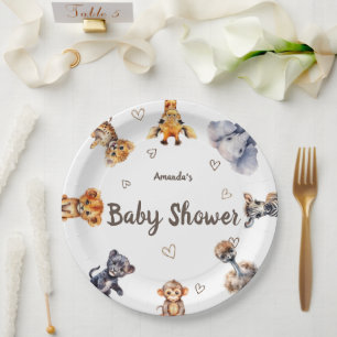 Leuke Dieren Safari Baby shower Papieren Bordje