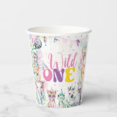 Leuke Dieren Safari Wild Een Verjaardagsfeest Papieren Bekers (Achterkant)