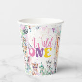 Leuke Dieren Safari Wild Een Verjaardagsfeest Papieren Bekers (Voorkant)