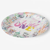 Leuke Dieren Safari Wild Een Verjaardagsfeest Papieren Bordje (Gekanteld)