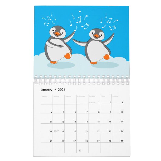 Leuke dieren twee pagina's kalender (Jan 2026)