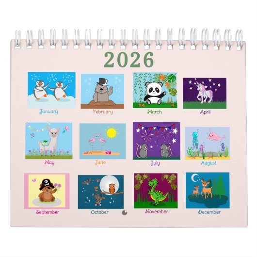 Leuke dieren twee pagina's kalender (Hoes)