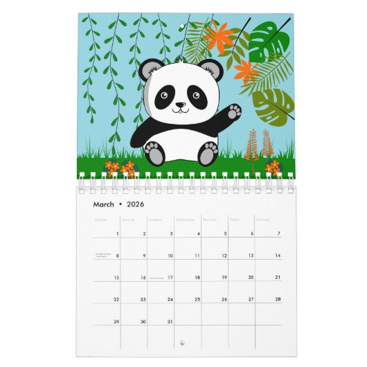 Leuke dieren twee pagina's kalender (Mar 2026)