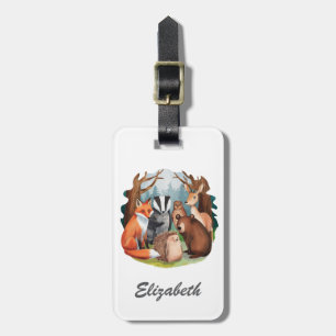 Leuke Dieren Uil Beer vossenhert Gepersonaliseerd  Bagagelabel