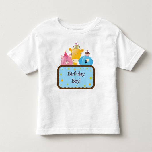 Leuke Dieren Verjaardag Jongen  Kinder Shirts (Voorkant)