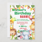 Leuke dieren verjaardagsfeestje kaart (Voorkant)