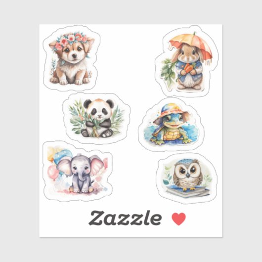 Leuke dieren Vinyl Stickers (Vel)