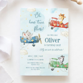 Leuke dieren vliegtuig avontuur tijd vliegt verjaa kaart