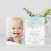 Leuke Dieren Vliegtuig Sterren Sky Verjaardag Jong Kaart (Staand voorkant)