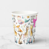 Leuke dieren waterverf doodles Papieren beker (Rechts)