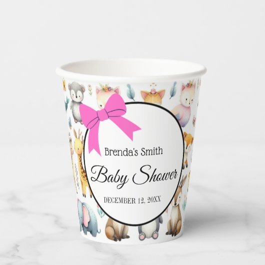 Leuke dieren waterverf doodles Papieren beker (Voorkant)