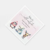 Leuke dieren winter baby meisje douche servet (Hoek)