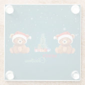 Leuke dieren winter Beer kerstboom Glazen Onderzetter (Achterkant)