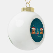 Leuke dieren winter Beer kerstboom Keramische Bal Ornament (Links)