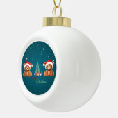 Leuke dieren winter Beer kerstboom Keramische Bal Ornament (Rechts)