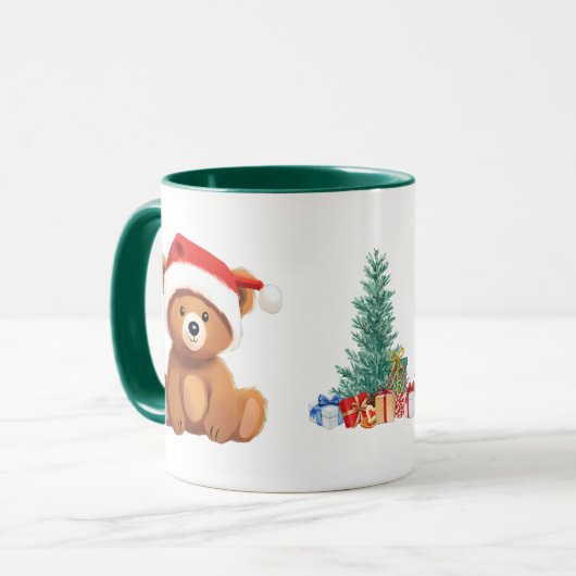 Leuke dieren winter Beer kerstboom Mok (Voorkant links)