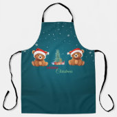 Leuke dieren winter Beer kerstboom Schort (Voorkant)