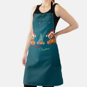 Leuke dieren winter Beer kerstboom Schort