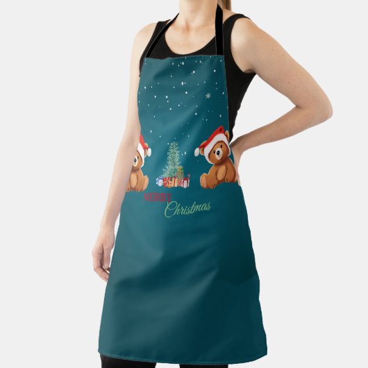 Leuke dieren winter Beer kerstboom Schort (Insitu)