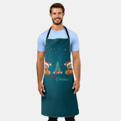 Leuke dieren winter Beer kerstboom Schort (Gedragen)