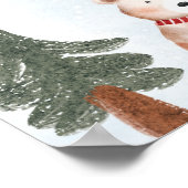 Leuke Dieren Winter Christmas baby shower welkom Poster (Hoek)