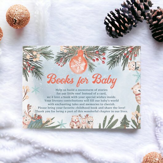 Leuke Dieren Winter Kerstboeken baby shower Informatiekaartje