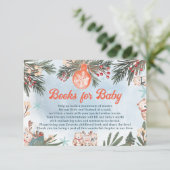 Leuke Dieren Winter Kerstboeken baby shower Informatiekaartje (Staand voorkant)
