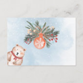 Leuke Dieren Winter Kerstboeken baby shower Informatiekaartje (Achterkant)