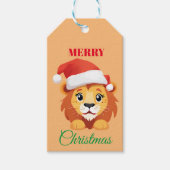 Leuke dieren winter leeuw welp Kerstmis Cadeaulabel (Voorkant)