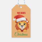 Leuke dieren winter leeuw welp Kerstmis Cadeaulabel (Achterkant)