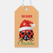 Leuke dieren winter lieveheersbeestje Kerstmis Cadeaulabel (Achterkant)