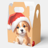 Leuke dieren winter puppy hond Kerstmis Bedankdoosjes (Geopend)