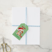 Leuke dieren winter puppy hond Kerstmis Cadeaulabel (Met Touw)