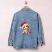 Leuke dieren winter puppy hond Kerstmis Denim Jacket (Hangar)