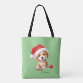Leuke dieren winter puppy hond Kerstmis Tote Bag (Achterkant)