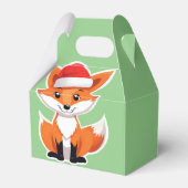 Leuke dieren winter vos kerstman bedankdoosjes (Achterkant)