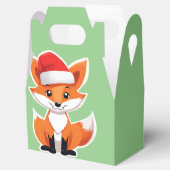 Leuke dieren winter vos kerstman bedankdoosjes (Geopend)