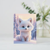 Leuke dieren, winter, White Fox, Postcrossing Briefkaart (Staand voorkant)