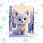 Leuke dieren, winter, White Fox, Postcrossing Briefkaart
