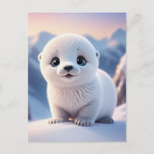Leuke dieren, winter, zeehond, postcrossing briefkaart (Voorkant)