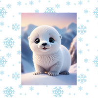 Leuke dieren, winter, zeehond, postcrossing