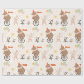 Leuke dierenband verjaardag cadeaupapier (Vlak)