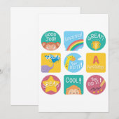 Leuke Dierenbeloning Motivatie Klaslokaal Labels Kaart (Voorkant / Achterkant)