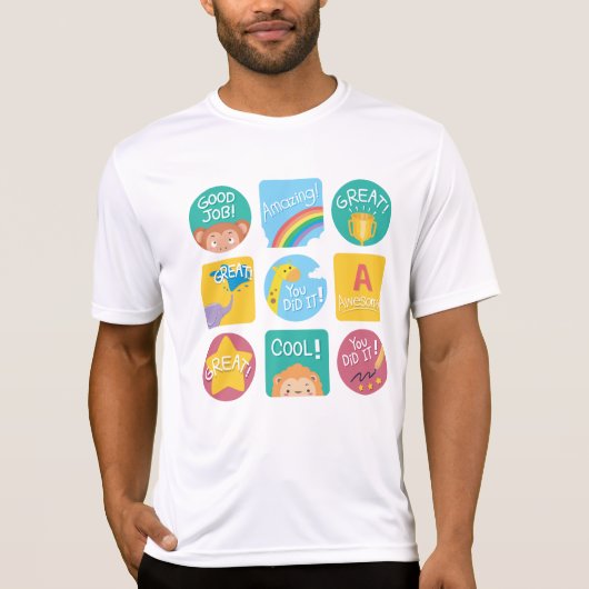 Leuke Dierenbeloning Motivatie Klaslokaal Labels T-shirt (Voorkant)