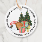 Leuke Dierenillustraties Vrolijk Kerstcadeau Bedankjes Labels (Voorkant)