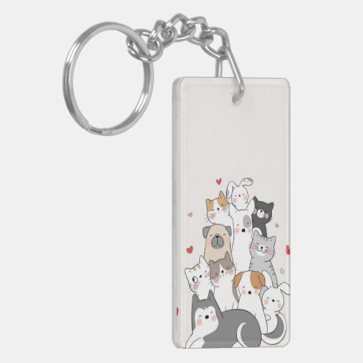 Leuke dierenliefhebber cadeau sleutelhanger (Voorkant Links)