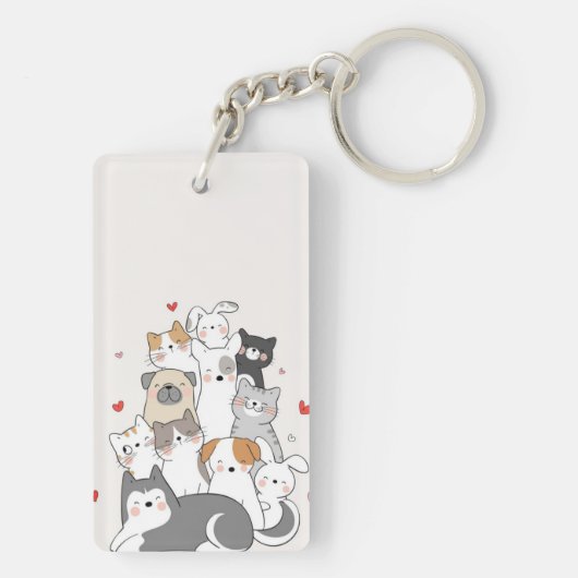 Leuke dierenliefhebber cadeau sleutelhanger (achterkant)