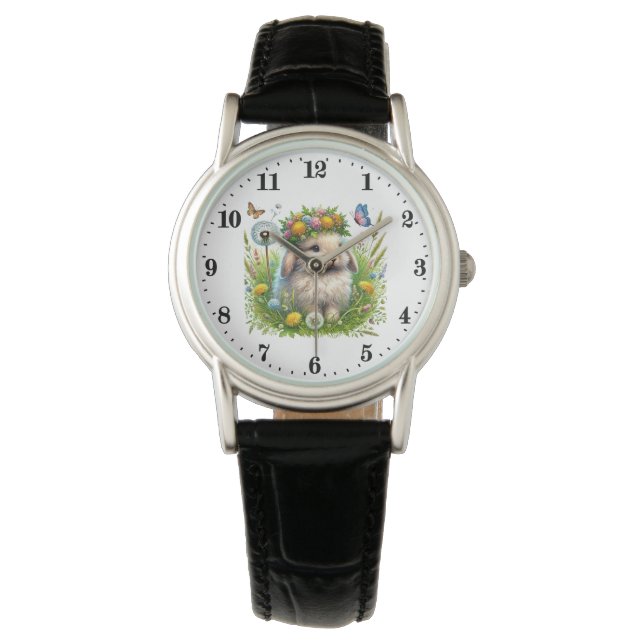 Leuke dierenliefhebbers konijn horloge (Voorkant)