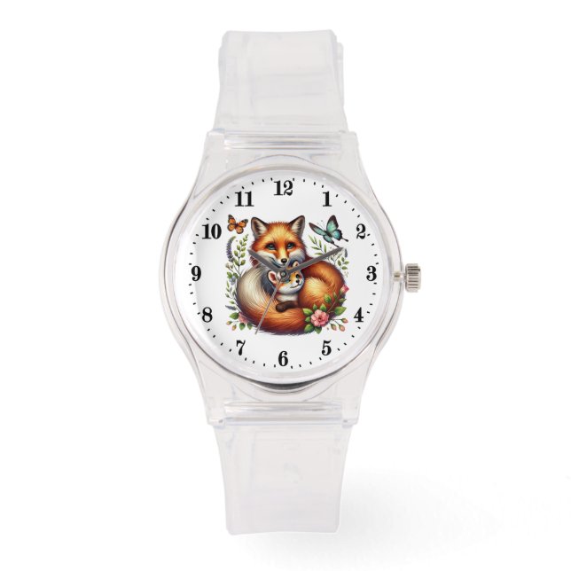 Leuke dierenliefhebbers vos horloge (Voorkant)